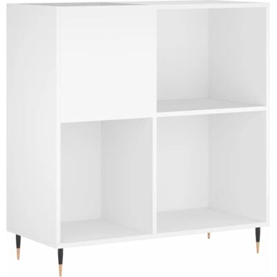 vidaXL Wit Recordkast 84,5x38x89 cm - Vinylopslagmeubel vidaXL Wit Recordkast 84,5x38x89 cm - Vinylopslagmeubel