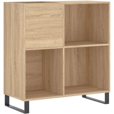 Meuble à disques vidaXL Chêne Sonoma - Rangement pour vinyles - Blanc - Publicité Meuble à disques vidaXL Chêne Sonoma - Rangement pour vinyles - Blanc - Publicité