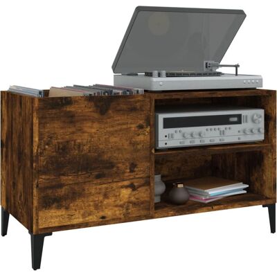 Meuble à disques en chêne fumé vidaXL - Rangement vinyles - 84,5x38x48 cm - Publicité Meuble à disques en chêne fumé vidaXL - Rangement vinyles - 84,5x38x48 cm - Publicité