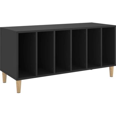 vidaXL Schwarzes Record Cabinet - Mehrfarbiger Vinyl-Speicher - Plattenspielerständer vidaXL Schwarzes Record Cabinet - Mehrfarbiger Vinyl-Speicher - Plattenspielerständer