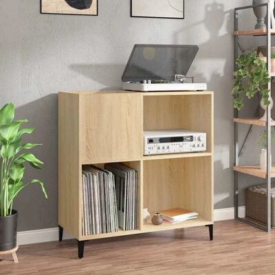 Meuble à disques Sonoma Oak de vidaXL - Rangement et présentation - Publicité Meuble à disques Sonoma Oak de vidaXL - Rangement et présentation - Publicité