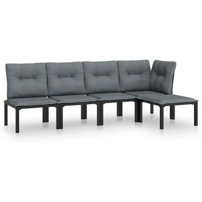 VidaXL Gartenmöbel-Set - Modulares Lounge-Set - Schwarz VidaXL Gartenmöbel-Set - Modulares Lounge-Set - Schwarz