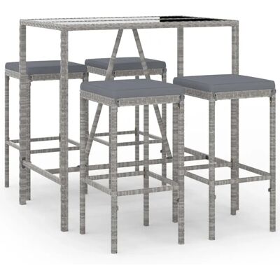 vidaXL Gartenmöbelset - Grau, 5 Teile vidaXL Gartenmöbelset - Grau, 5 Teile
