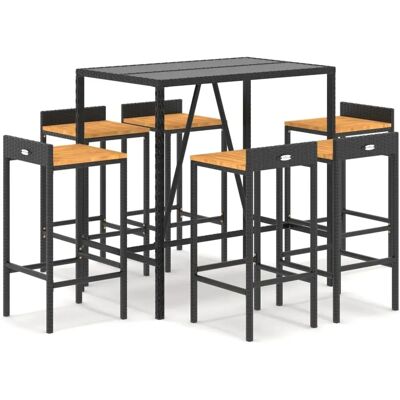 vidaXL Garten Bar Set - Wetterfester Poly Rattan & Massivholz vidaXL Garten Bar Set - Wetterfester Poly Rattan & Massivholz