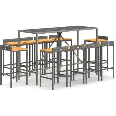 vidaXL Gartentisch- und Stuhlset Grau vidaXL Gartentisch- und Stuhlset Grau