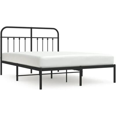 vidaXL Metallbettgestell - 150x200 cm - Schwarz - Bettgestell vidaXL Metallbettgestell - 150x200 cm - Schwarz - Bettgestell