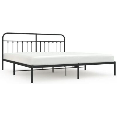 vidaXL Bettrahmen - 193x203 cm, Schwarz, mit Kopfteil vidaXL Bettrahmen - 193x203 cm, Schwarz, mit Kopfteil