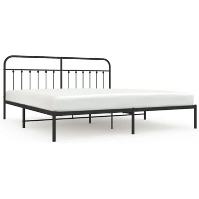 vidaXL Schwarzer Metallbettgestell - 200x200 cm - Bettgestell - Schlafzimmer Möbel vidaXL Schwarzer Metallbettgestell - 200x200 cm - Bettgestell - Schlafzimmer Möbel
