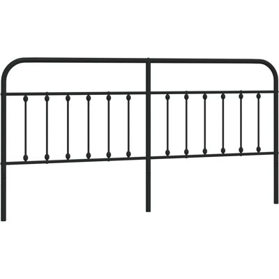 vidaXL Kopfteil Schwarz - 193 cm - Metall, Bettgestell vidaXL Kopfteil Schwarz - 193 cm - Metall, Bettgestell