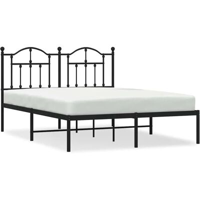 vidaXL 353438 Bettgestell - Schwarz, 135x190, mit Kopfteil - Bettart vidaXL 353438 Bettgestell - Schwarz, 135x190, mit Kopfteil - Bettart