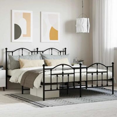 vidaXL Metallbett Schwarz 160x200 - Bettart vidaXL Metallbett Schwarz 160x200 - Bettart
