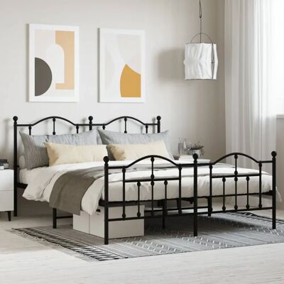 vidaXL Metallbettgestell Schwarz - 180x200cm - Bett, Bettgestell, Matratzenstütze vidaXL Metallbettgestell Schwarz - 180x200cm - Bett, Bettgestell, Matratzenstütze