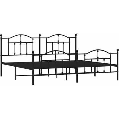 vidaXL Zwart metalen bedframe met voetbord - Bedtype vidaXL Zwart metalen bedframe met voetbord - Bedtype