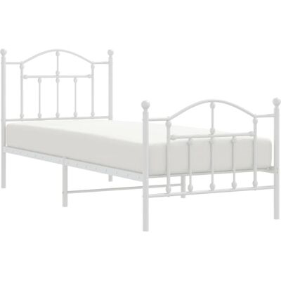 vidaXL Weißes Metallbettgestell 80x200 - Bettart vidaXL Weißes Metallbettgestell 80x200 - Bettart