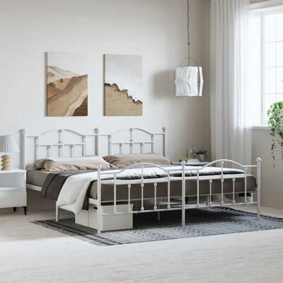 vidaXL Bettgestell 193x203 - Metallbett mit Kopf- & Fußteil vidaXL Bettgestell 193x203 - Metallbett mit Kopf- & Fußteil