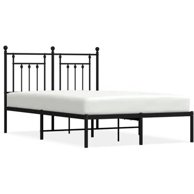 vidaXL Bettgestell - 120x190 cm - Schwarz - Metall - Unterstützung für 120x190 cm Matratze vidaXL Bettgestell - 120x190 cm - Schwarz - Metall - Unterstützung für 120x190 cm Matratze