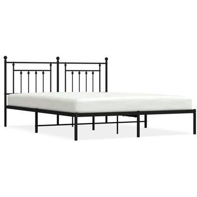 vidaXL Schwarzes Metallbettgestell - Bettgestell für 180x200 cm Matratze vidaXL Schwarzes Metallbettgestell - Bettgestell für 180x200 cm Matratze