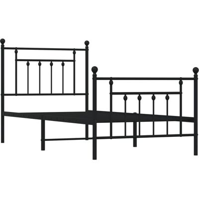 vidaXL Metalen Bedframe Zwart - Eenpersoons 90x190 cm - Bed vidaXL Metalen Bedframe Zwart - Eenpersoons 90x190 cm - Bed