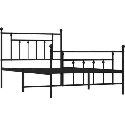 vidaXL Metallbett Gestell Schwarz - 107x203 cm - Bett mit Kopf- und Fußteil vidaXL Metallbett Gestell Schwarz - 107x203 cm - Bett mit Kopf- und Fußteil