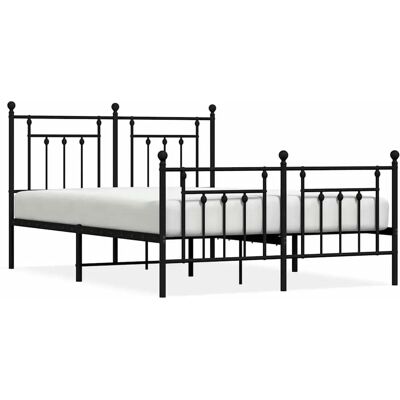 vidaXL Metalen Bedframe Zwart 140x200 cm met Hoofdbord & Voetbord - Bedframe vidaXL Metalen Bedframe Zwart 140x200 cm met Hoofdbord & Voetbord - Bedframe