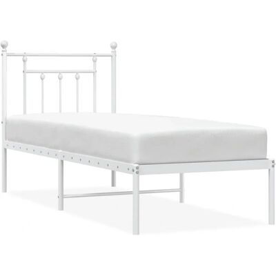vidaXL Bettgestell - 75x190cm Weiß Metall vidaXL Bettgestell - 75x190cm Weiß Metall