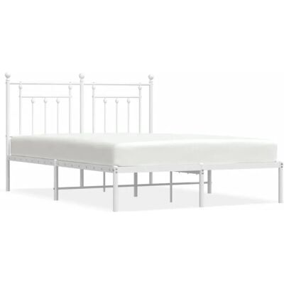 vidaXL Bettgestell - Metall, Weiß, 140x190cm - Betttyp vidaXL Bettgestell - Metall, Weiß, 140x190cm - Betttyp