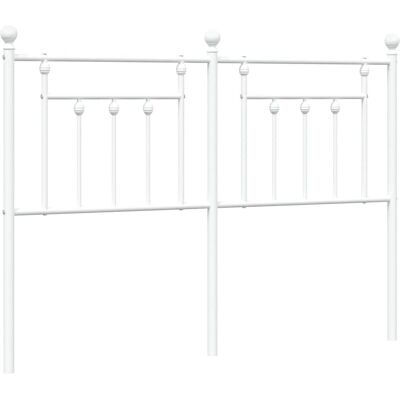vidaXL Hvidt Metalsengestel 150 cm - Sengegavl vidaXL Hvidt Metalsengestel 150 cm - Sengegavl