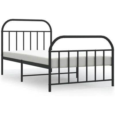 vidaXL metalen bedframe zwart - 107x203 cm - Bedframe vidaXL metalen bedframe zwart - 107x203 cm - Bedframe