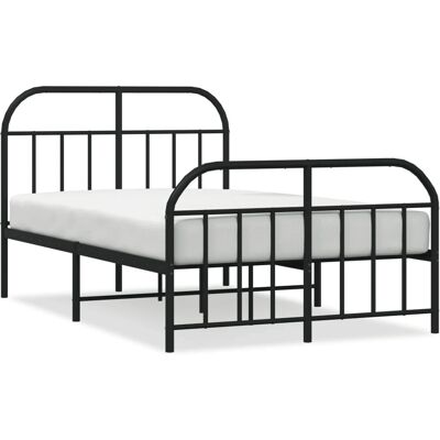 vidaXL Metalen Bedframe Zwart - Bedframe voor 120x190 cm matras vidaXL Metalen Bedframe Zwart - Bedframe voor 120x190 cm matras