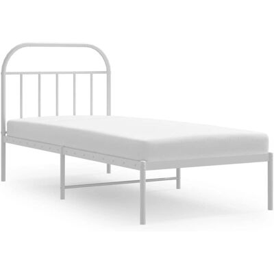 vidaXL metalen bedframe Wit - Enkel - Bedframe vidaXL metalen bedframe Wit - Enkel - Bedframe