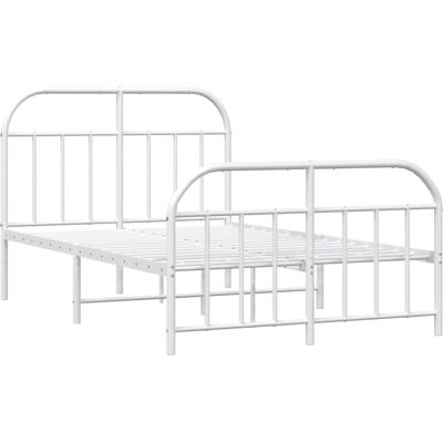 vidaXL Metaalbedframe Wit 120x190 - Bed Frame vidaXL Metaalbedframe Wit 120x190 - Bed Frame