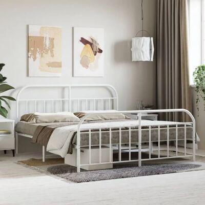 vidaXL Metallbett Weiß 183x213 cm - Bettart vidaXL Metallbett Weiß 183x213 cm - Bettart