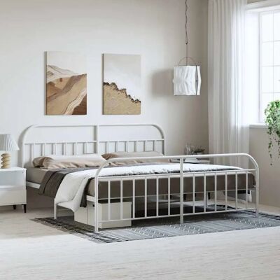 vidaXL Metallbett 193x203 - Mit Kopf- und Fußteil vidaXL Metallbett 193x203 - Mit Kopf- und Fußteil