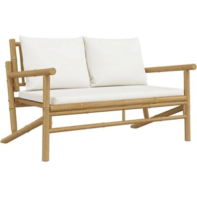 vidaXL Bambus-Gartenbank mit Kissen - Gartenmöbel vidaXL Bambus-Gartenbank mit Kissen - Gartenmöbel