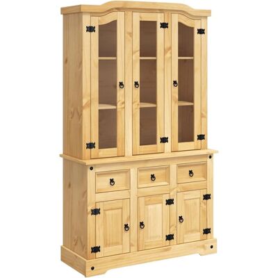 Nnevl Wysoka szafka Brązowa - Lite drewno sosnowe - 112x43x196 cm Nnevl Wysoka szafka Brązowa - Lite drewno sosnowe - 112x43x196 cm