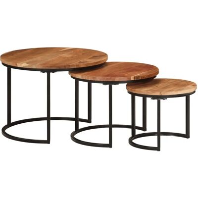 vidaXL 353900 Braune Akazien-Nesting-Tische - Kaffee-/Beistelltisch vidaXL 353900 Braune Akazien-Nesting-Tische - Kaffee-/Beistelltisch