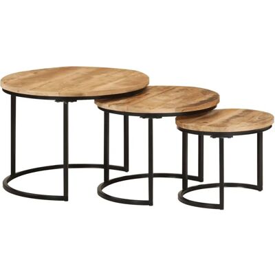 vidaXL 353901 Massiv Mango Nistende Tische - Couch/Beistelltisch/Endtisch vidaXL 353901 Massiv Mango Nistende Tische - Couch/Beistelltisch/Endtisch