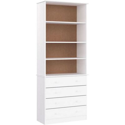 Estantería con Cajones en Blanco de Pino - Sala de Estar Estantería con Cajones en Blanco de Pino - Sala de Estar
