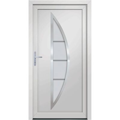vidaXL Witte Voordeur 98x200cm PVC - Voordeur vidaXL Witte Voordeur 98x200cm PVC - Voordeur