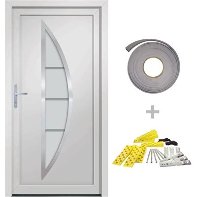 vidaXL Voordeur Wit 108x208 cm PVC - Voordeur vidaXL Voordeur Wit 108x208 cm PVC - Voordeur