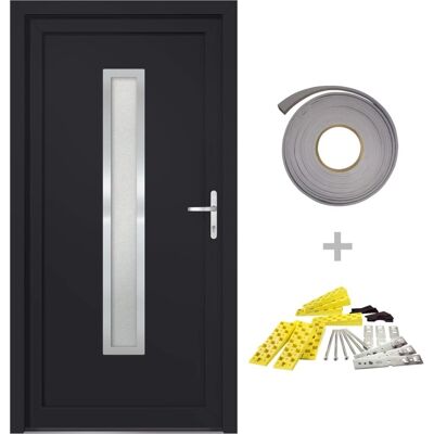 vidaXL Haustür - Anthrazit - 98x190 cm - PVC vidaXL Haustür - Anthrazit - 98x190 cm - PVC