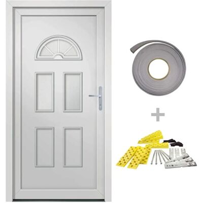 vidaXL Haustür 110x210 cm PVC Weiß - Haustür vidaXL Haustür 110x210 cm PVC Weiß - Haustür