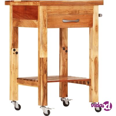Carrito de Cocina de Madera Maciza de Acacia - Vintage y Espacioso Carrito de Cocina de Madera Maciza de Acacia - Vintage y Espacioso