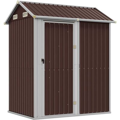 vidaXL Tuinhuis Bruin 192x152,5x237 cm Geverfd staal - Tuinhuis vidaXL Tuinhuis Bruin 192x152,5x237 cm Geverfd staal - Tuinhuis