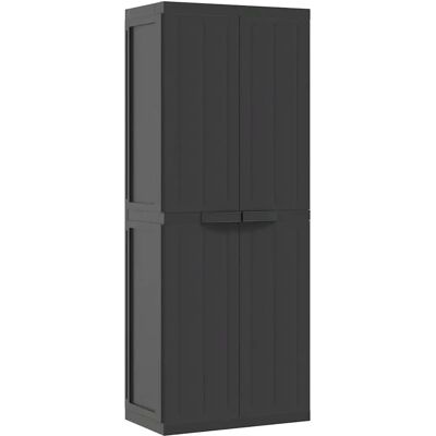 Szafka zewnętrzna Nnevl - Czarna - 65x37x165 cm - Szafka magazynowa Szafka zewnętrzna Nnevl - Czarna - 65x37x165 cm - Szafka magazynowa