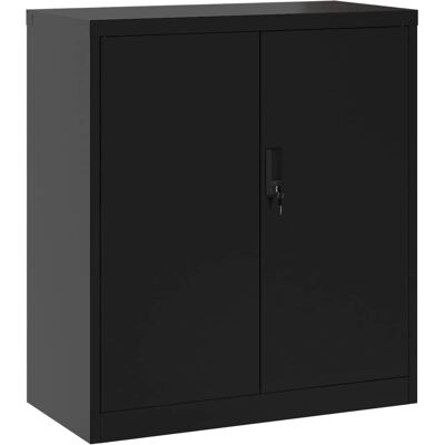 vidaXL File Cabinet Black Steel Locking Office Storage Cabinet 79x40x90 cm vidaXL File Cabinet Black Steel Locking Office Storage Cabinet 79x40x90 cm