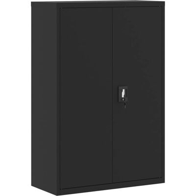 vidaXL Schwarzer Stahl Büroschrank 90x40x140 cm - Büroaufbewahrung vidaXL Schwarzer Stahl Büroschrank 90x40x140 cm - Büroaufbewahrung