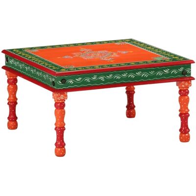 vidaXL Table Basse Orange Peinte à la Main en Mango Massif - Table Basse - Publicité vidaXL Table Basse Orange Peinte à la Main en Mango Massif - Table Basse - Publicité