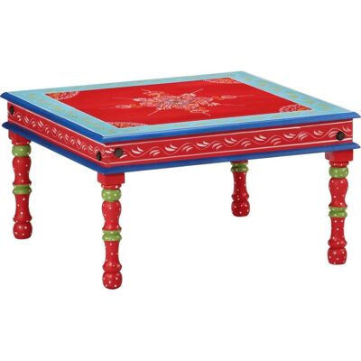 vidaXL Rood Handgeschilderde Mango Salontafel - Salontafel vidaXL Rood Handgeschilderde Mango Salontafel - Salontafel