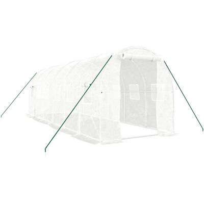 Serre vidaXL 6x2x2 m Structure en acier blanche - Serre Serre vidaXL 6x2x2 m Structure en acier blanche - Serre